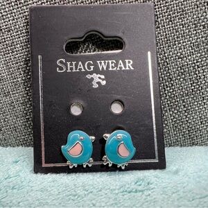 Blue Bird Stud Earrings